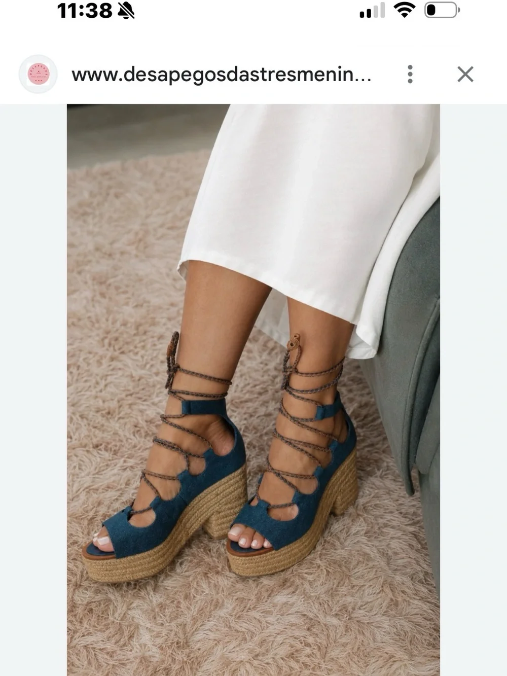 Tory Burch Women’s  Blue Lace-Up Espadrille Wedge Sandals